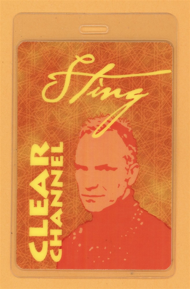 Sting 2004 Sacred Love Tour Clear Channel Laminated Backstage Pass