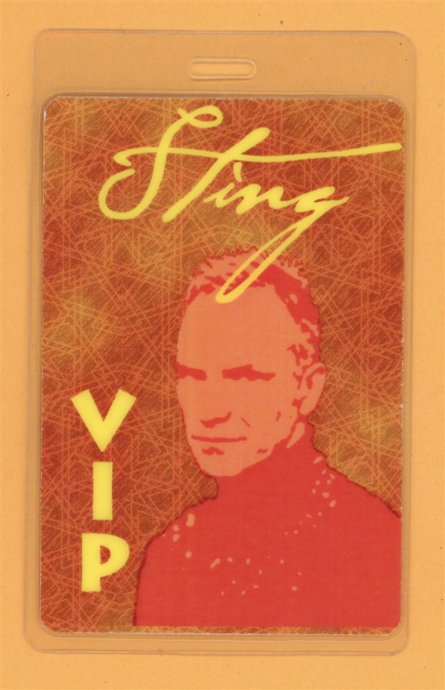 Sting 2004 Sacred Love Tour VIP Laminated Backstage Pass