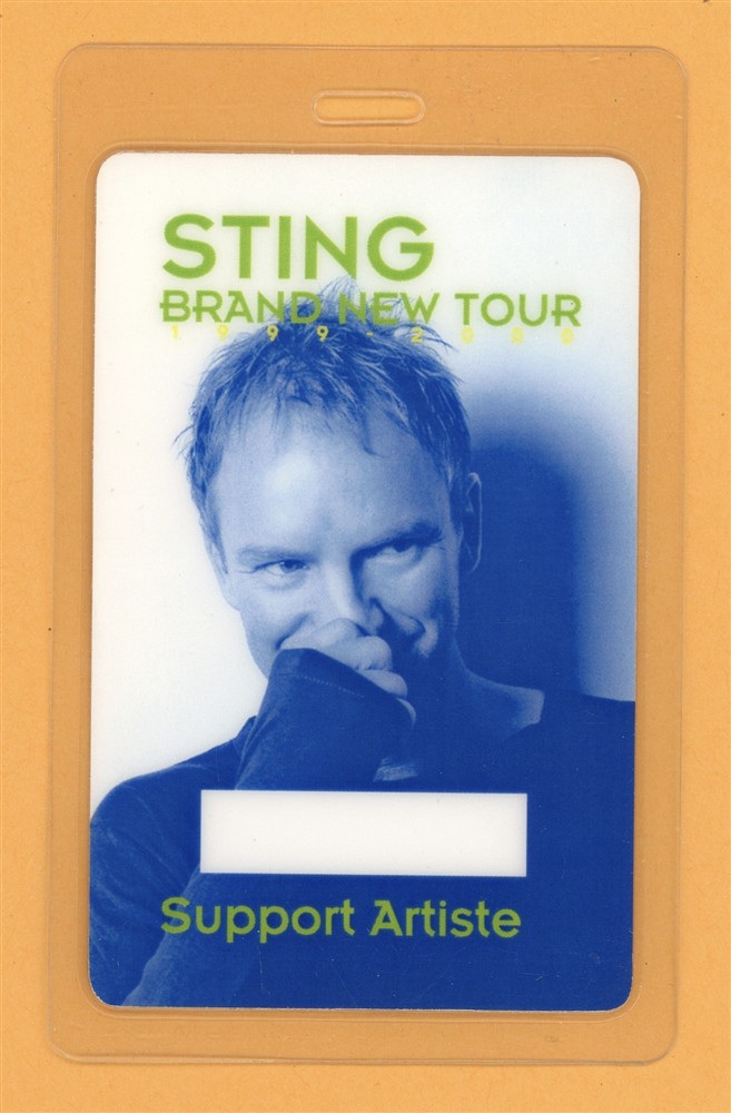 Sting 1999 Brand New Tour Support Laminated Backstage Pass