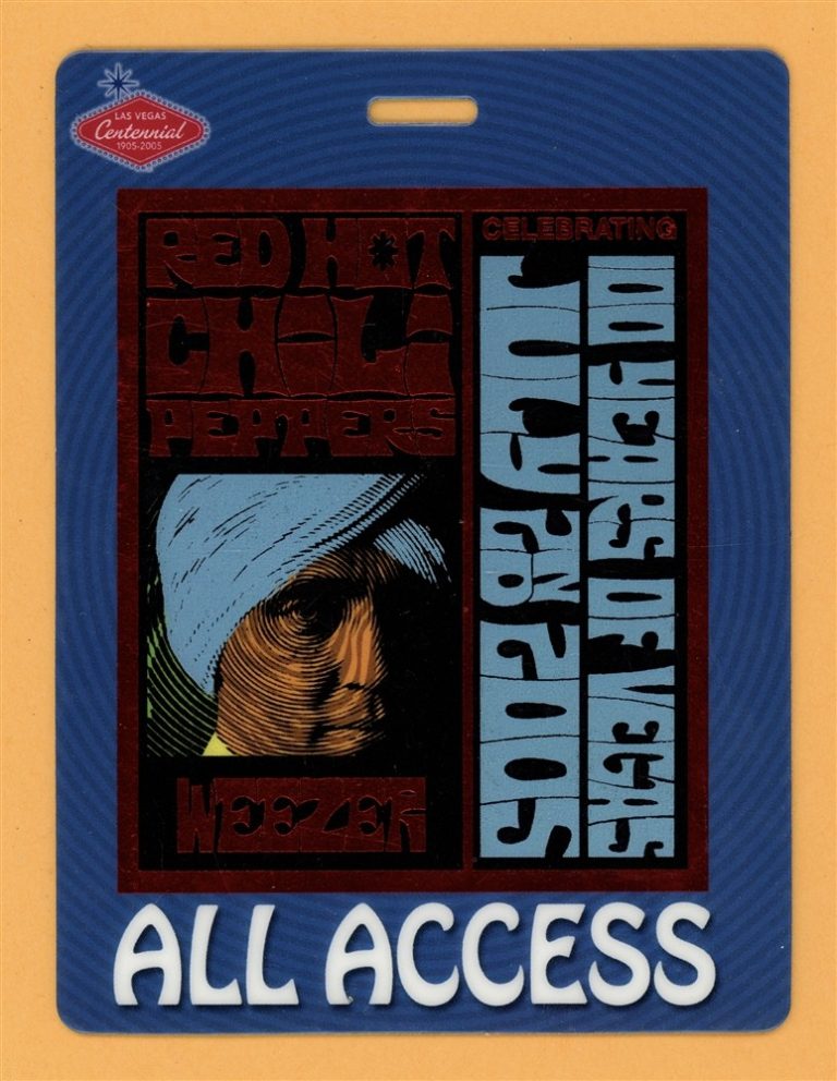 Red Hot Chili Peppers w/ Weezer 2002 All Access Laminated Backstage Pass