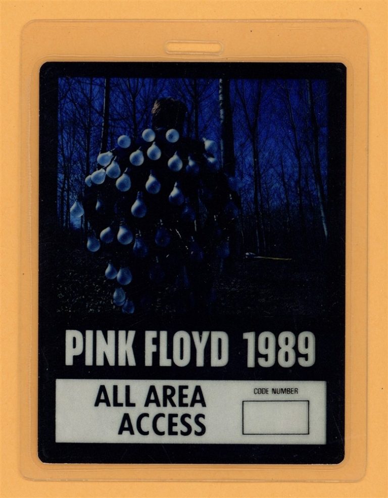 Pink Floyd 1989 Another Lapse Tour AAA Laminated Backstage Pass