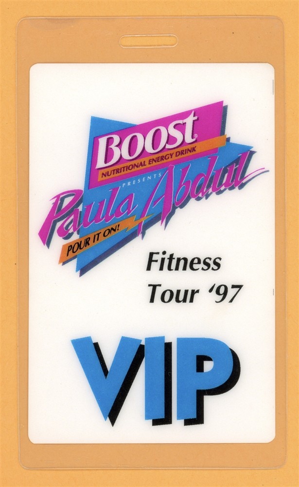Paula Abdul 1997 Fitness Tour VIP Laminated Backstage Pass - Variant 2