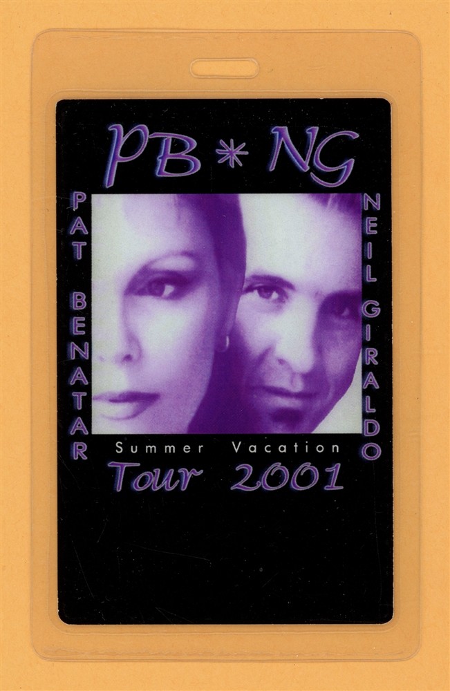 Pat Benatar 2001 Neil Giraldo Summer Tour Laminated Backstage Pass