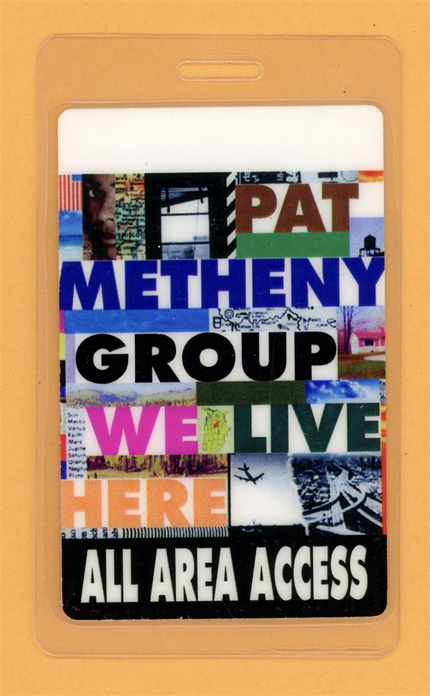 Pat Metheny Group 1995 We Live Here Tour AA Laminated Backstage Pass