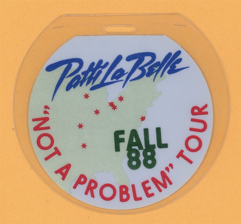 Patti La Belle 1988 Not A Problem Fall Tour All Access Laminated Backstage Pass