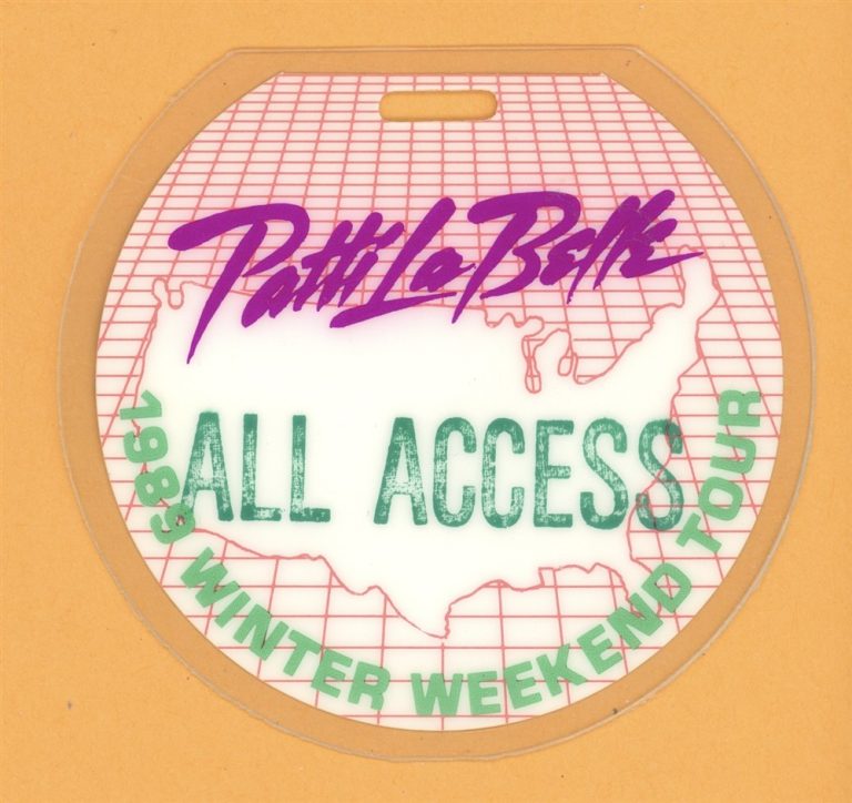 Patti La Belle 1989 Winter Weekend Tour All Access Laminated Backstage Pass