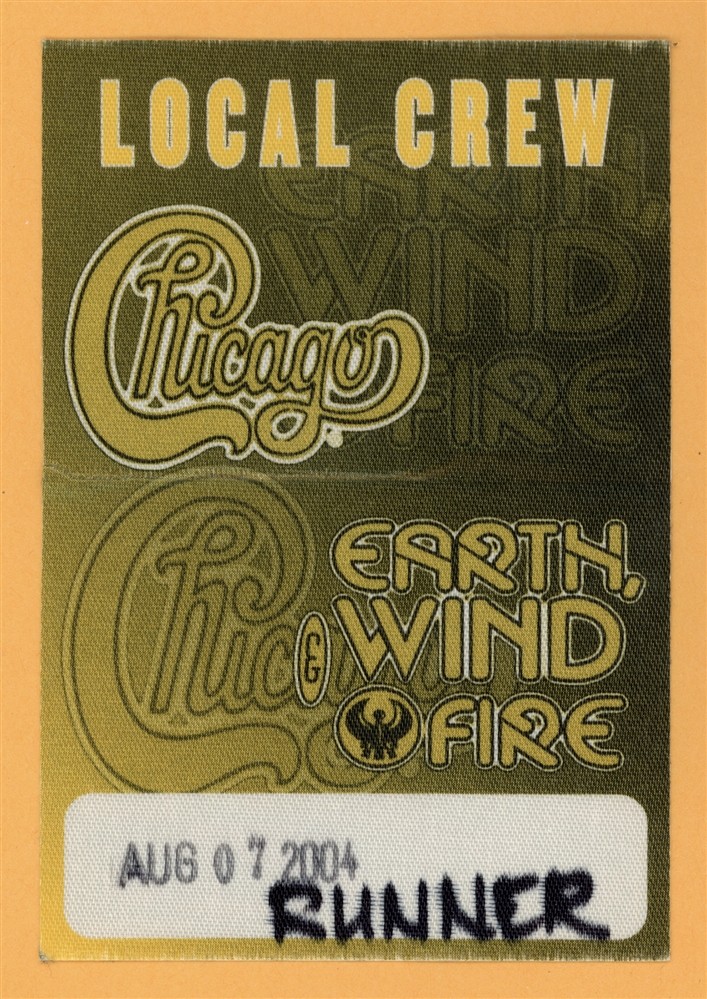 Chicago 2004 Earth Wind & Fire Concert Tour CREW Backstage Pass