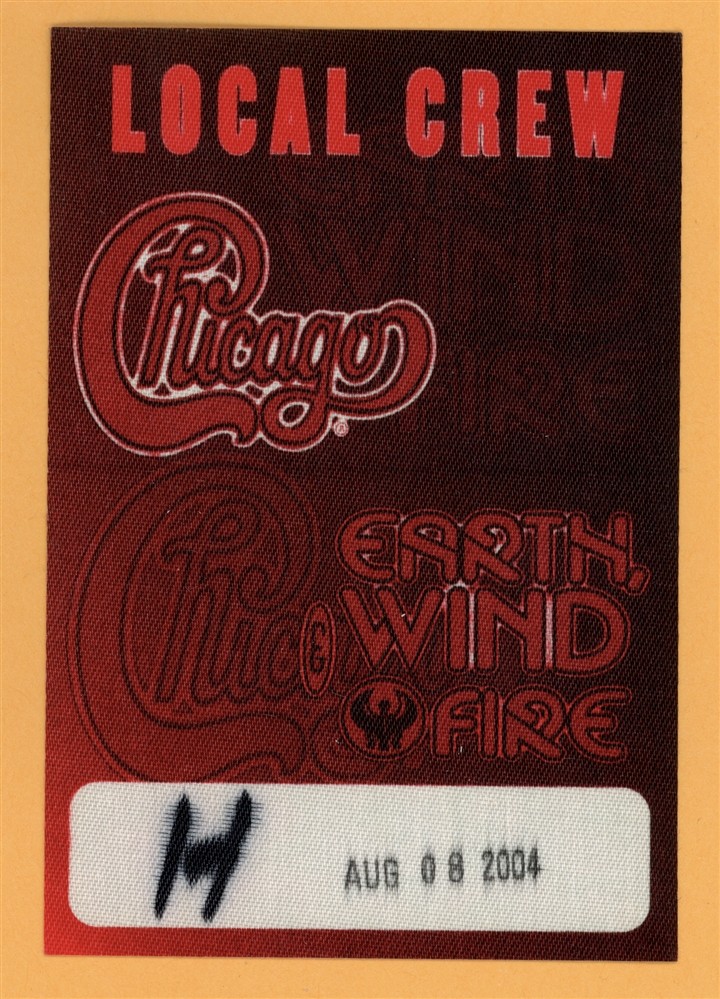 Chicago 2004 Earth Wind & Fire Concert Tour CREW Backstage Pass