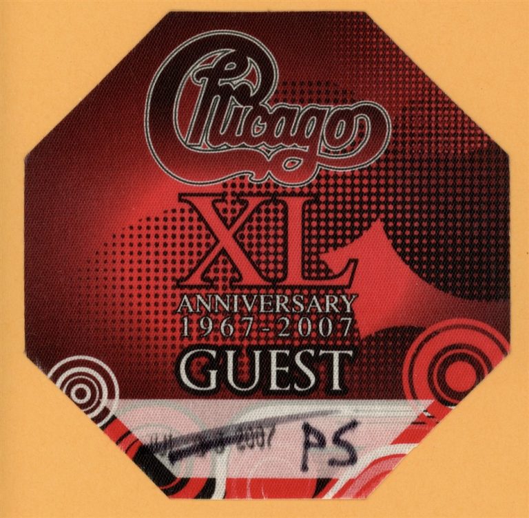Chicago 2007 XL Concert Tour GUEST Backstage Pass