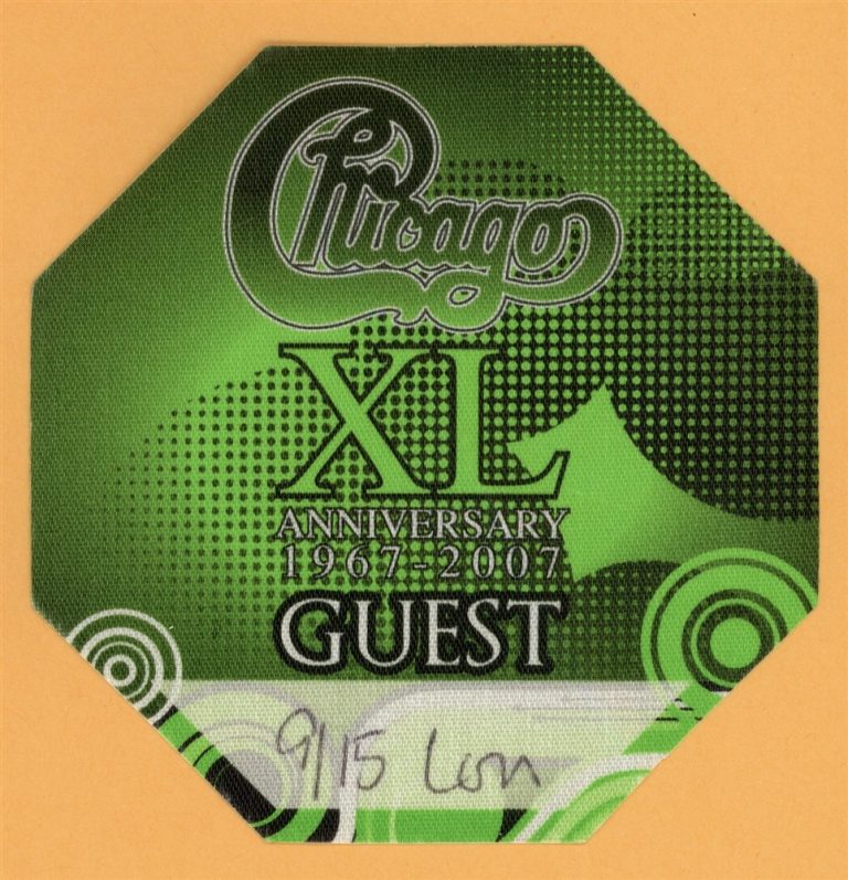 Chicago 2007 XL Concert Tour GUEST Backstage Pass