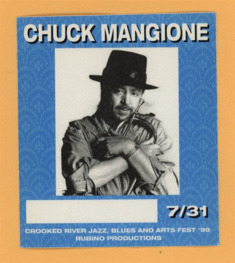 Chuck Mangione 1999 Crooked River Concert Tour Backstage Pass