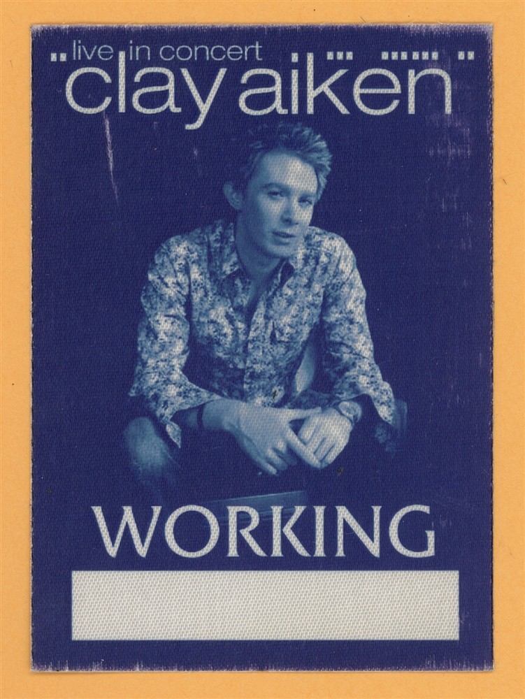 Clay Aiken 2005 Concert Tour WORKING Backstage Pass