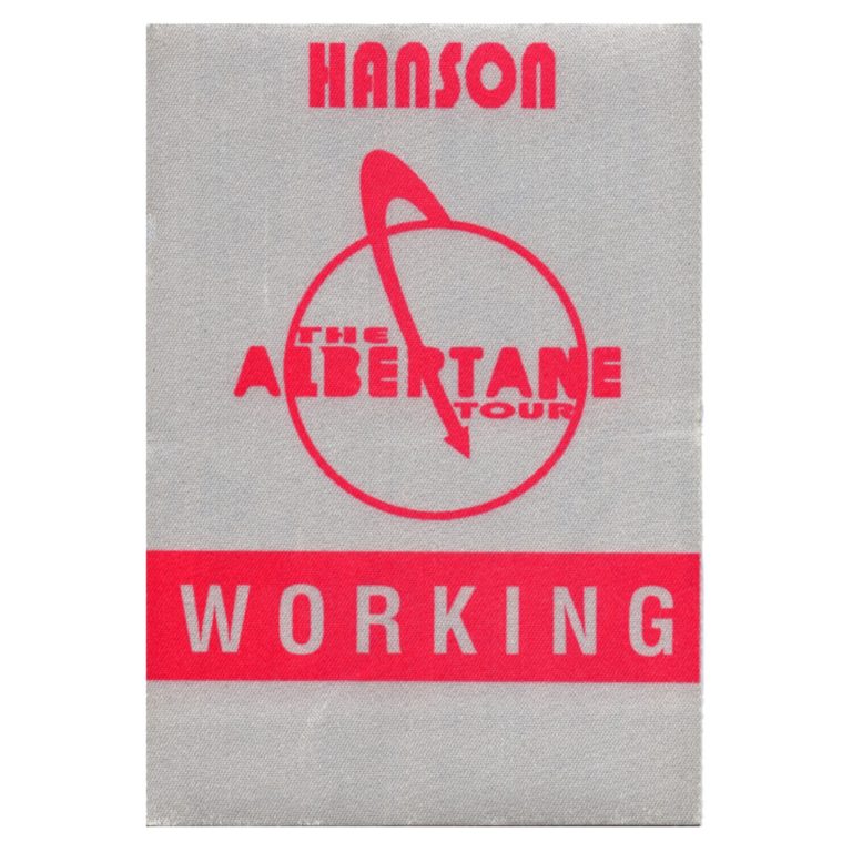 Hanson 1998 Albertane Concert Tour Working Backstage Pass