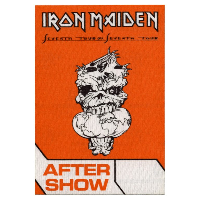 Iron Maiden 1988 Seventh Son Concert Tour After Show Backstage Pass