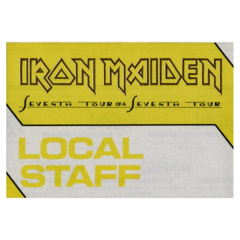Iron Maiden 1988 Seventh Son Concert Tour Local Staff Backstage Pass