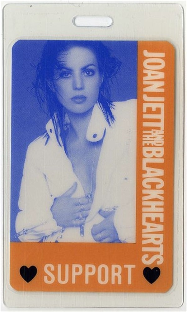 Joan Jett 1990 Concert Laminated Backstage Pass Hit List Tour