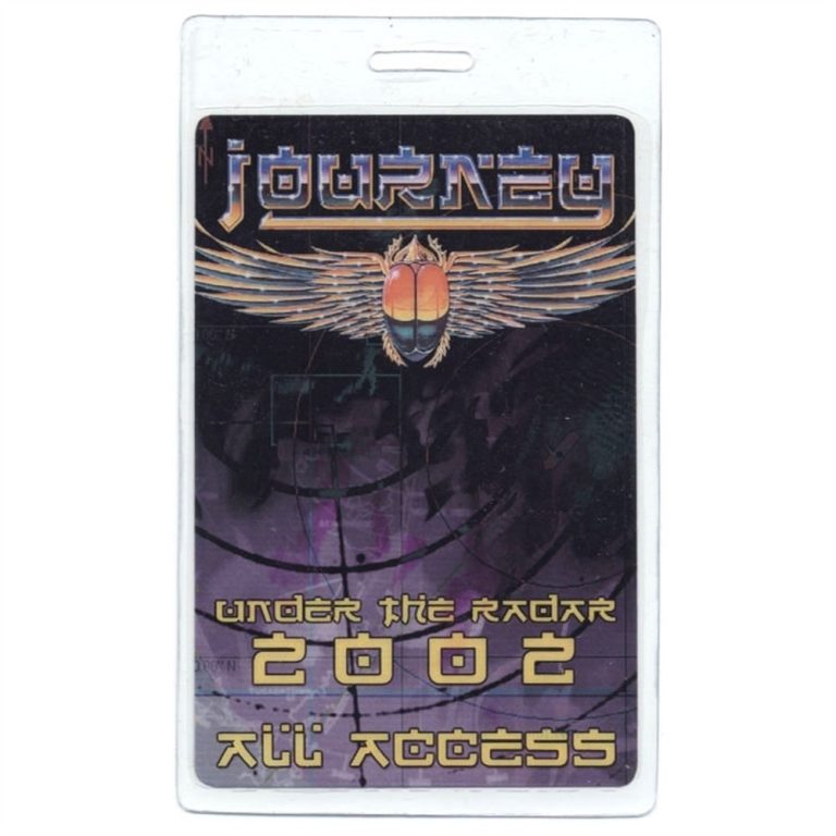 Journey 2002 Under the Radar Concert Tour All Access Laminated Backstage Pass