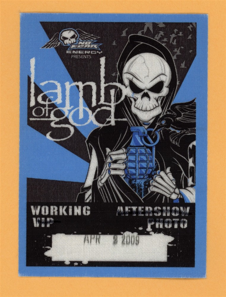 Lamb of God 2009 Wrath Concert Tour WORKING Backstage Pass