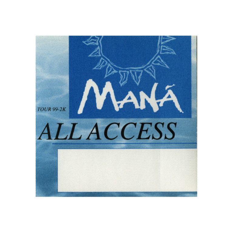 Mana 1999 Unplugged Concert Tour All Access Backstage Pass