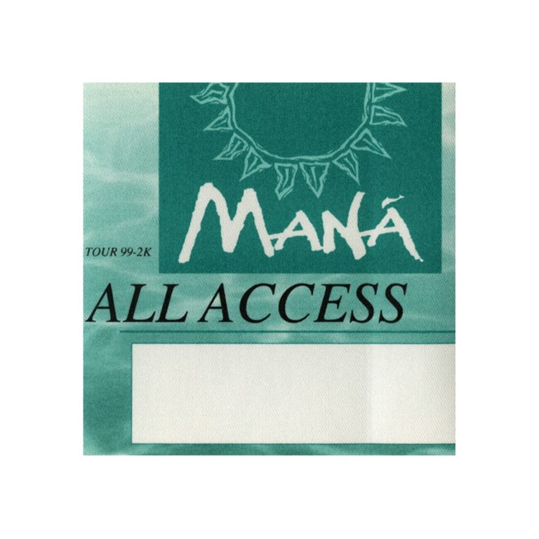 Mana 1999 Unplugged Concert Tour All Access Backstage Pass