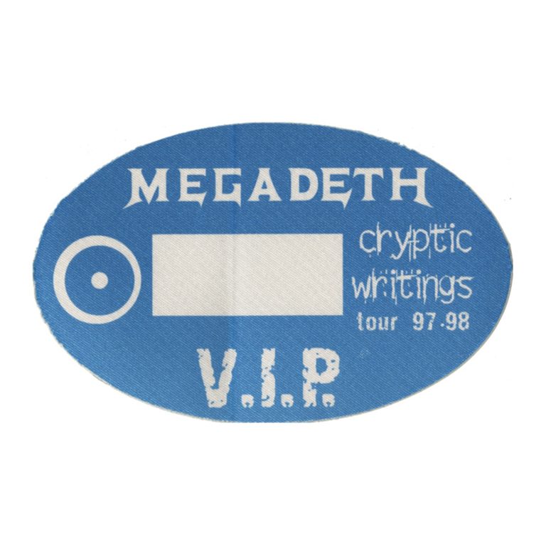 Megadeth 1997 Cryptic Writings Concert Tour VIP Backstage Pass