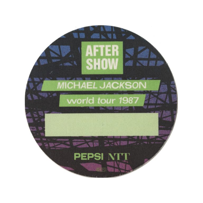 Michael Jackson 1987 Bad Concert Tour After Show Backstage Pass