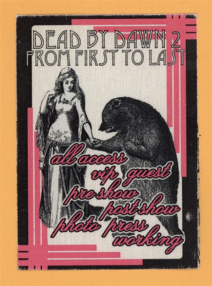 Dead By Dawn 2 From First To Last Concert Tour Backstage Pass