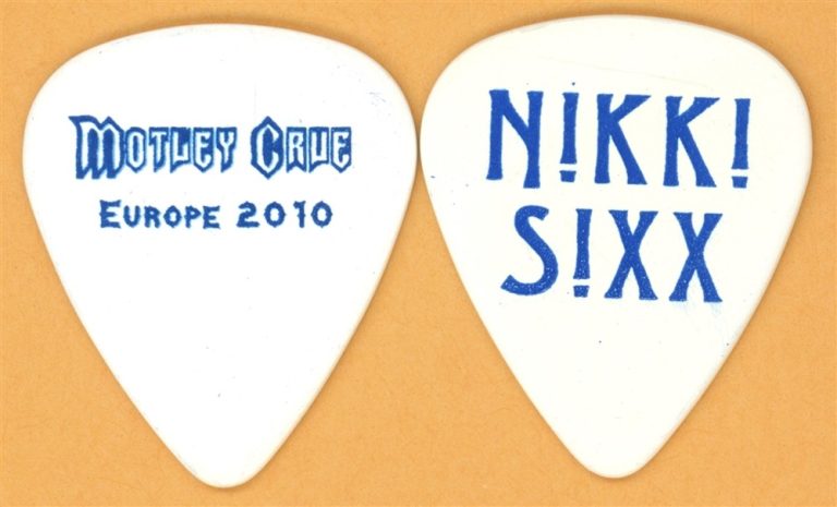 Motley Crue Nikki Sixx Vintage Guitar Pick - 2010 Europe Tour