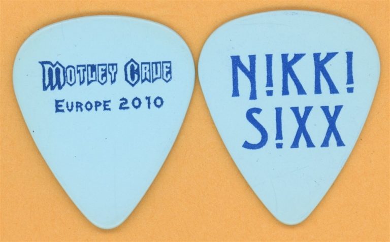 Motley Crue Nikki Sixx Vintage Guitar Pick - 2010 Europe Tour