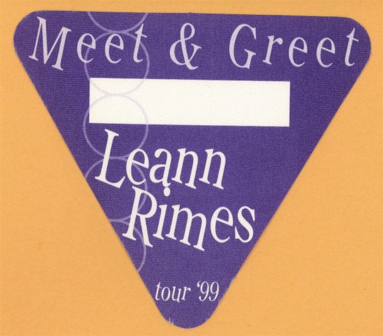 Leann Rimes 1999 Concert Tour MEET & GREET Backstage Pass