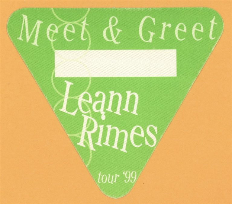 Leann Rimes 1999 Concert Tour MEET & GREET Backstage Pass
