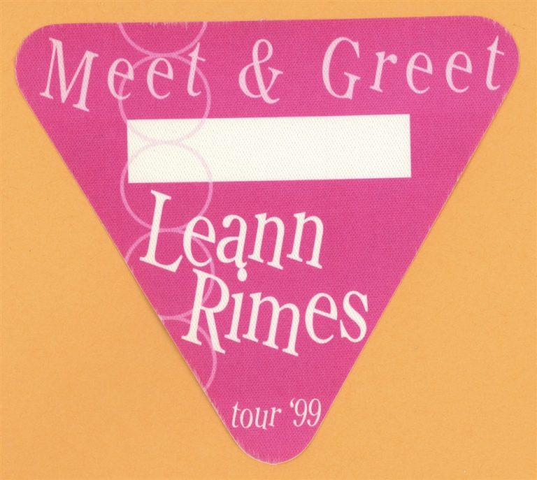 Leann Rimes 1999 Concert Tour MEET & GREET Backstage Pass