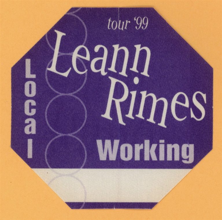Leann Rimes 1999 Concert Tour WORKING Backstage Pass