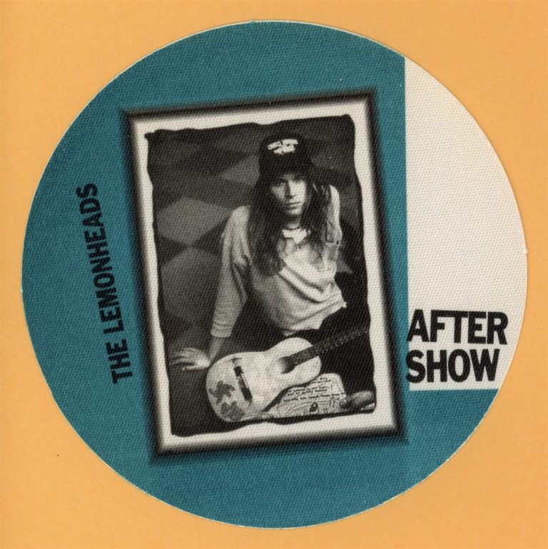 Lemonheads 1993 Feel the Lemonheads Concert Tour AFTER SHOW Backstage Pass