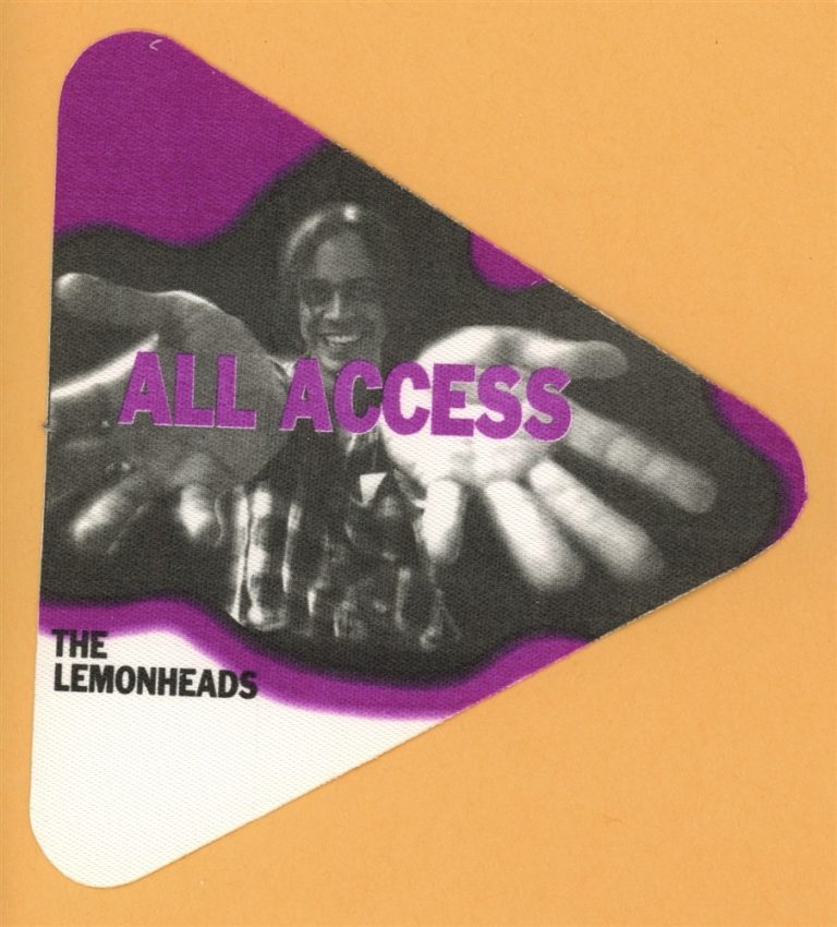 Lemonheads 1993 Feel the Lemonheads Concert Tour ALL ACCESS Backstage Pass