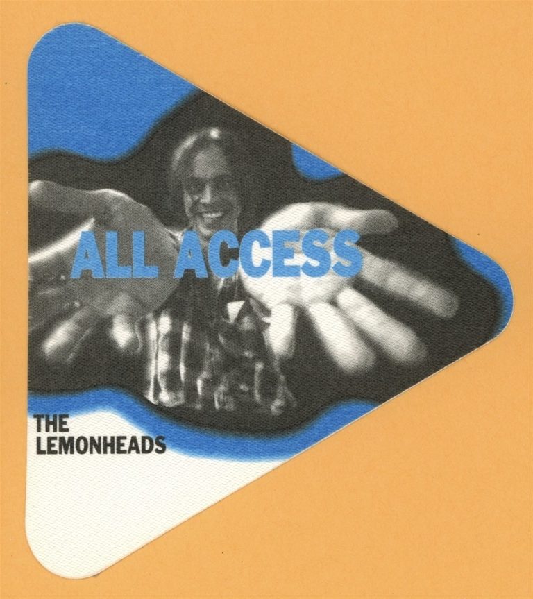 Lemonheads 1993 Feel the Lemonheads Concert Tour ALL ACCESS Backstage Pass