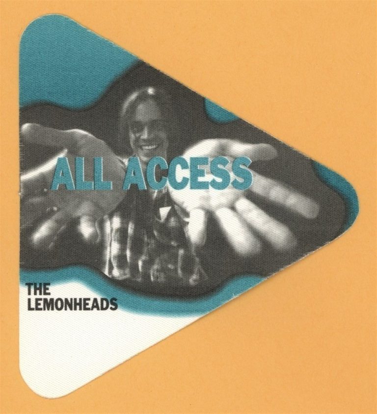 Lemonheads 1993 Feel the Lemonheads Concert Tour ALL ACCESS Backstage Pass