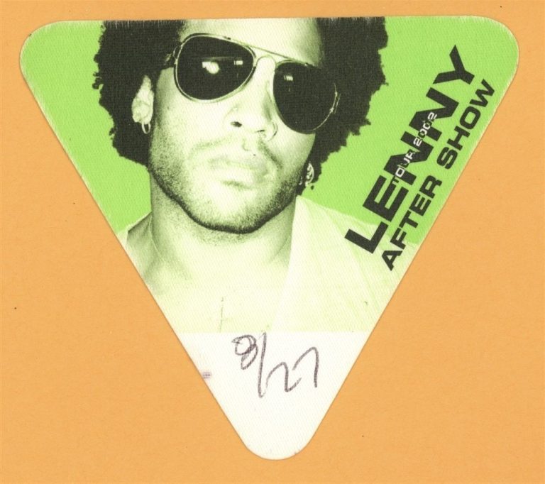Lenny Kravitz 2002 Concert Tour After Show Backstage Pass
