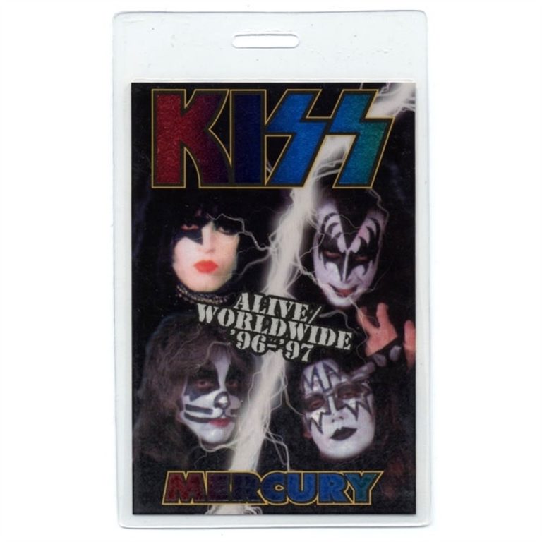 KISS 1996 Alive Worldwide Concert Tour Mercury Records Laminated Backstage Pass