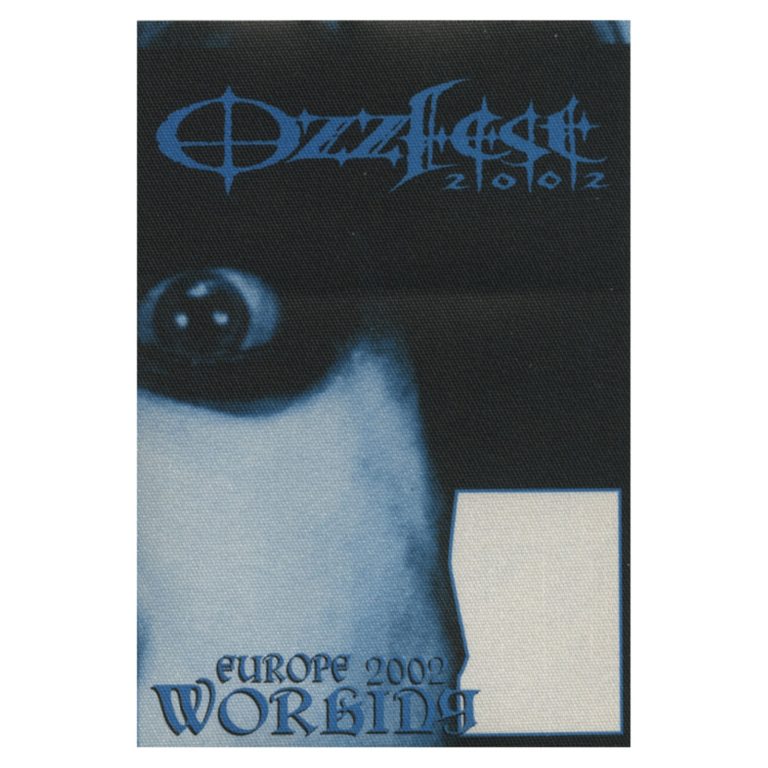 Ozzy Osbourne 2002 Ozzfest Concert Tour Working Backstage Pass - Europe