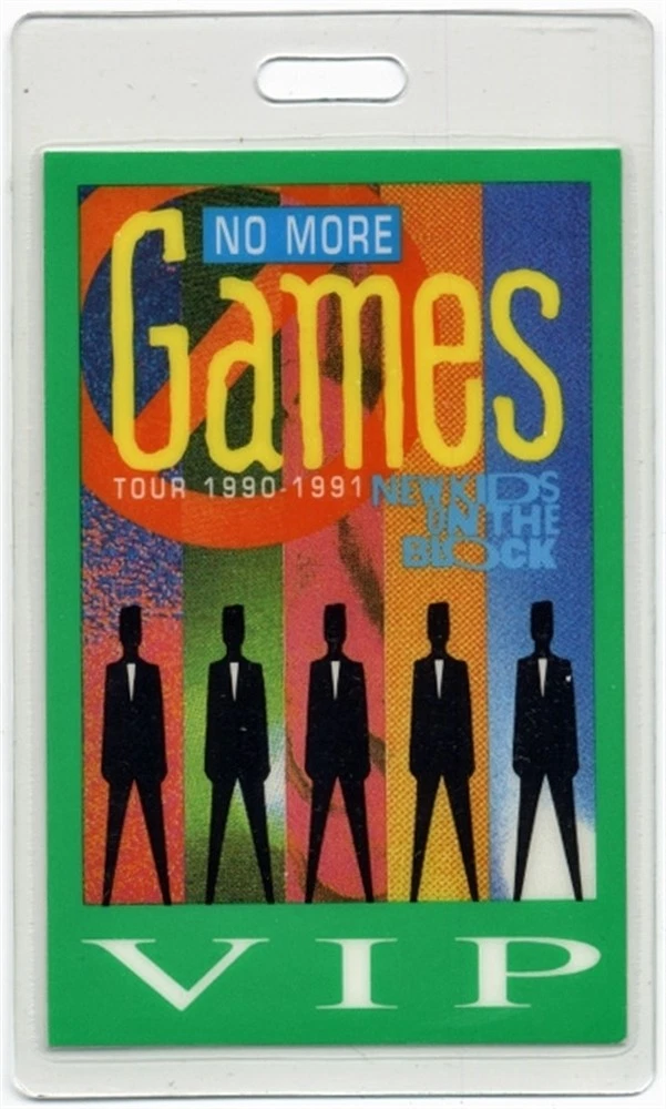 New Kids on the Block 1990 No More Games Tour VIP Laminated Backstage Pass