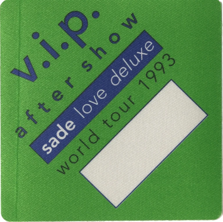 Sade 1993 Love Deluxe Concert Tour VIP Backstage Pass