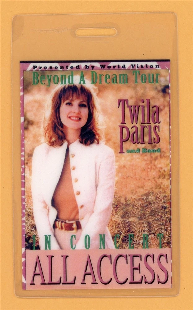 Twila Paris Beyond A Dream Tour All Access Laminated Backstage Pass