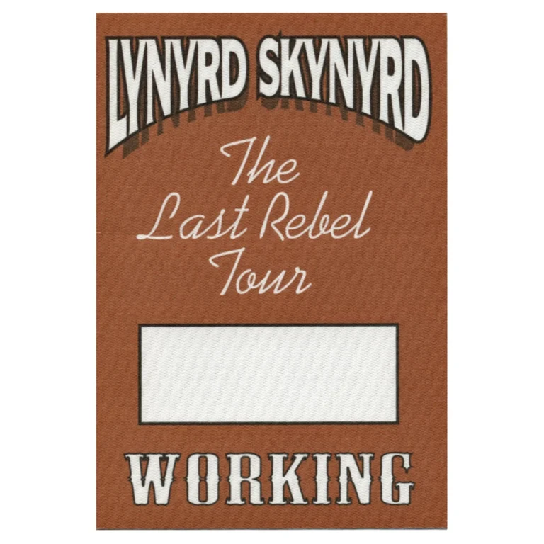 Lynyrd Skynyrd 1992 The Last Rebel Concert Tour Working Backstage Pass
