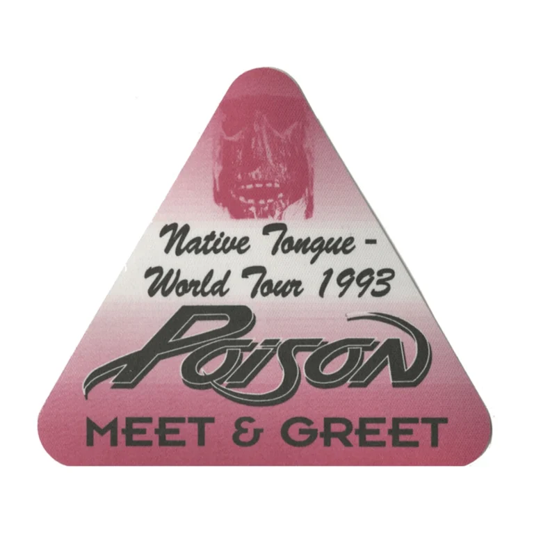 Poison 1993 Native Tongue Concert Tour Meet & Greet Backstage Pass