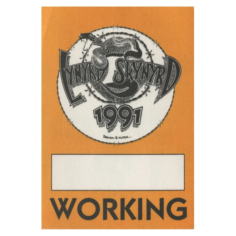 Lynyrd Skynyrd 1991 Concert Tour Working Backstage Pass