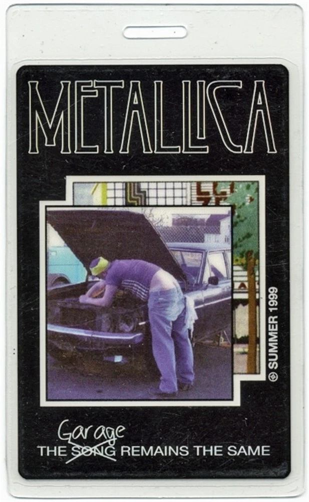 Metallica 1999 Garage Inc Concert Tour Laminated Backstage Pass