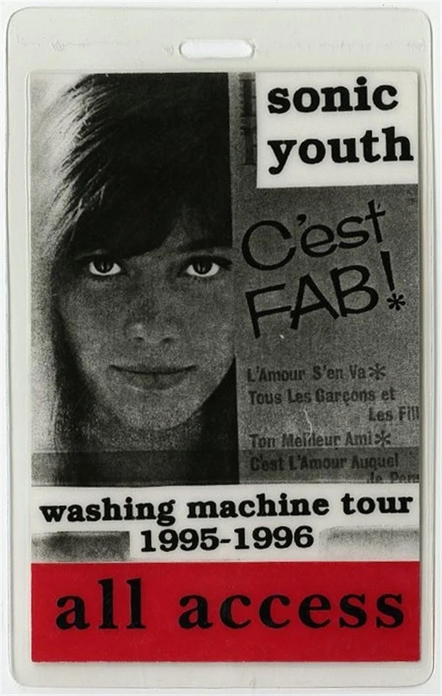 Sonic Youth 1995 Concert Laminated Backstage Pass Washing Machine Tour