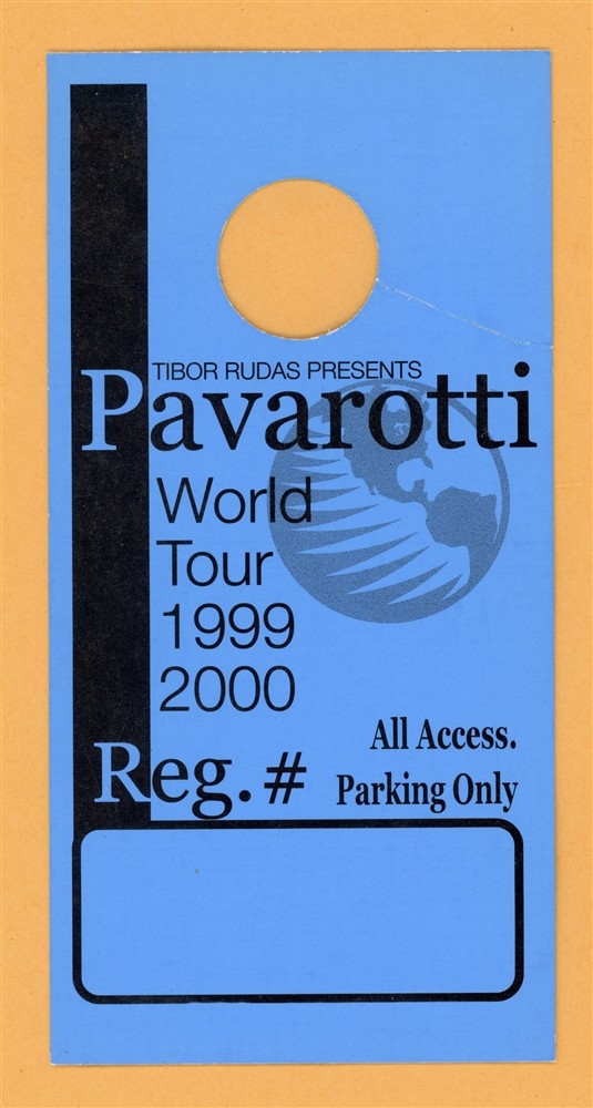 Pavarotti 1999 Concert Tour VIP Laminated Backstage Pass - Small
