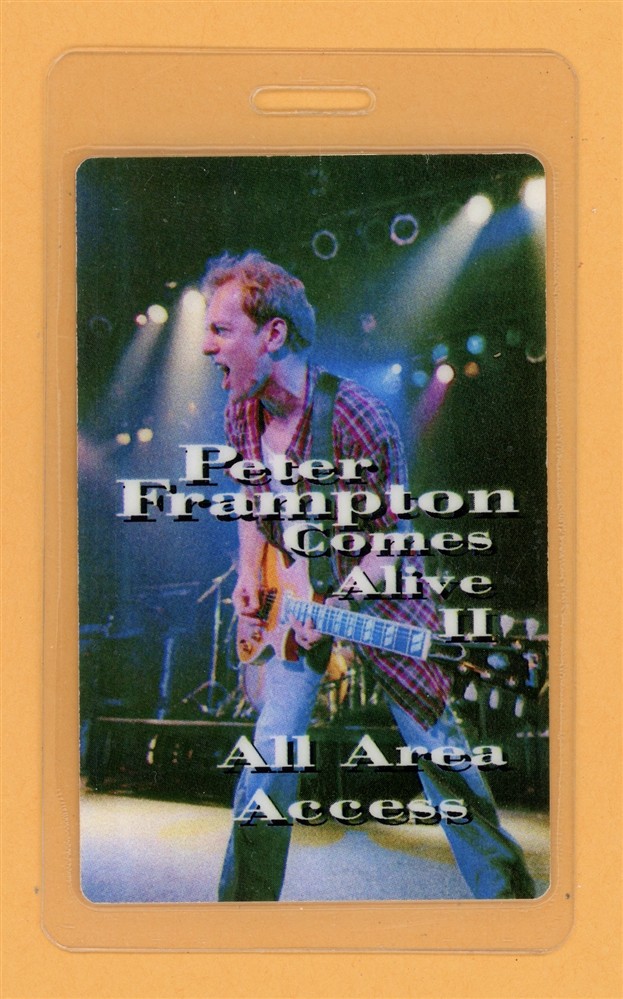 Peter Frampton Comes Alive II Tour All Access Laminated Backstage Pass